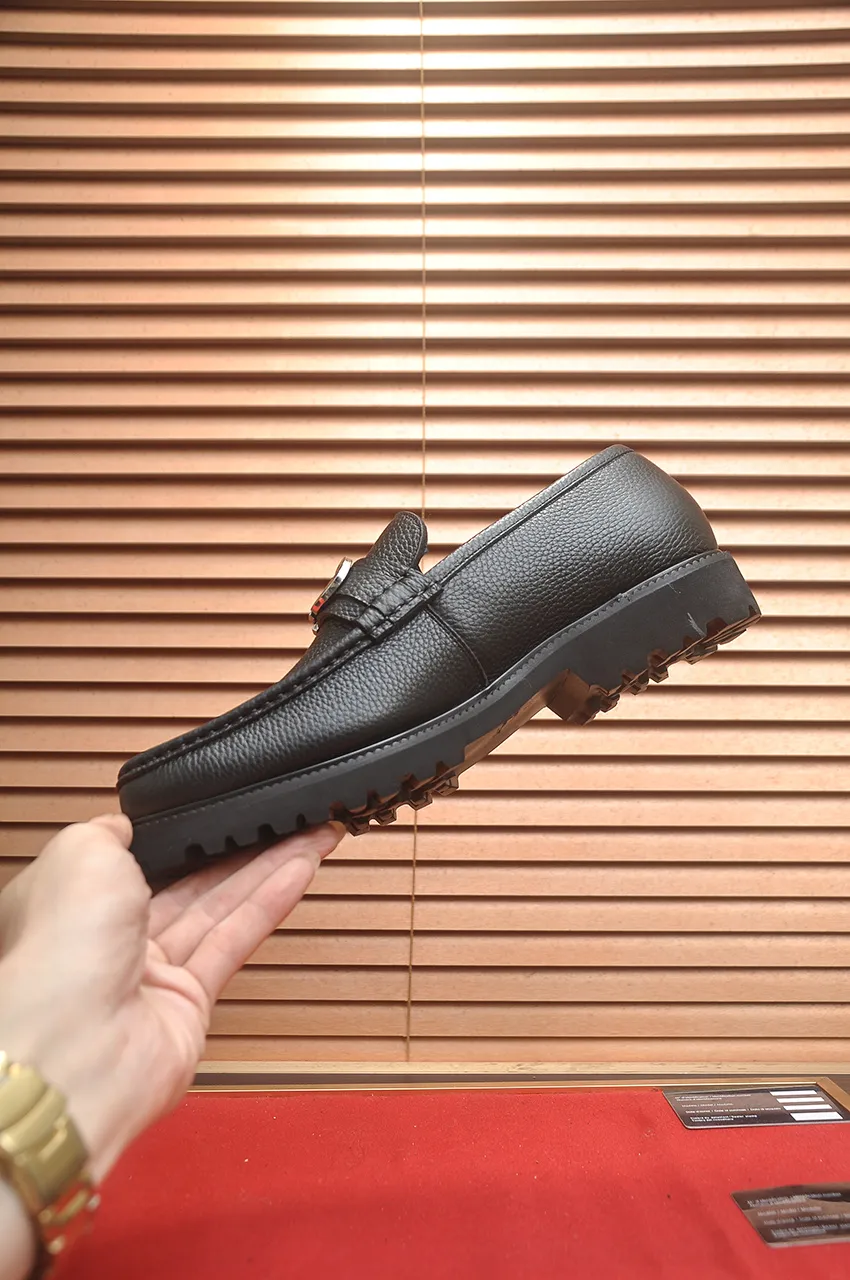 Men's Men's Shoes💰560💶[[HERMES]] (High-end Niuli) New 🍀 HERMES - top version of Ferragamo's classic casual leather shoes! Made of imported original cowhide, the inner top layer is comfortable cowhide lining! Original wear-resistant rubber outsole! High quality products! Code number 38-45 (45 customized)